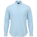Camisa Ralph Lauren Masculina Micro Xadrez Azul Bebê Pony Amarelo