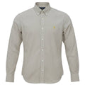 Camisa Ralph Lauren Masculina Micro Xadrez Palha Pony Ouro