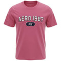 Camiseta Aeropostale Masculina Rosa NY 1987 Logo Branco