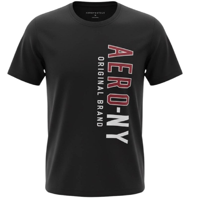 Camiseta Aeropostale Masculina Preta Estampa Vertical NY