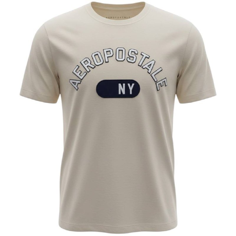 Camiseta Aeropostale Masculina Creme Estampa NY