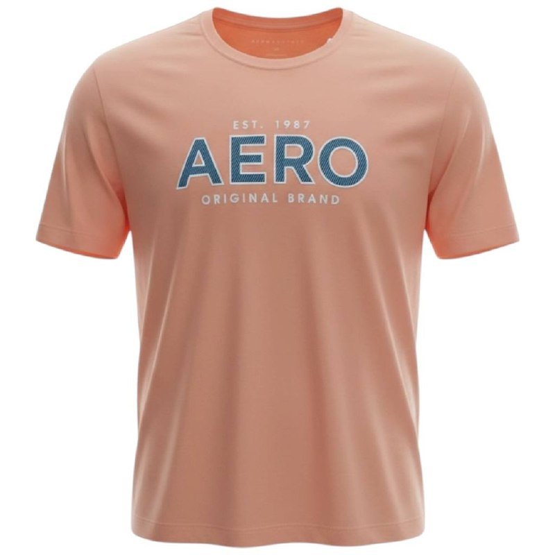 Camiseta Aeropostale Masculina Salmão Estampa Florescente