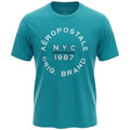 Camiseta Aeropostale Masculina NYC 1987 cor Verde Água
