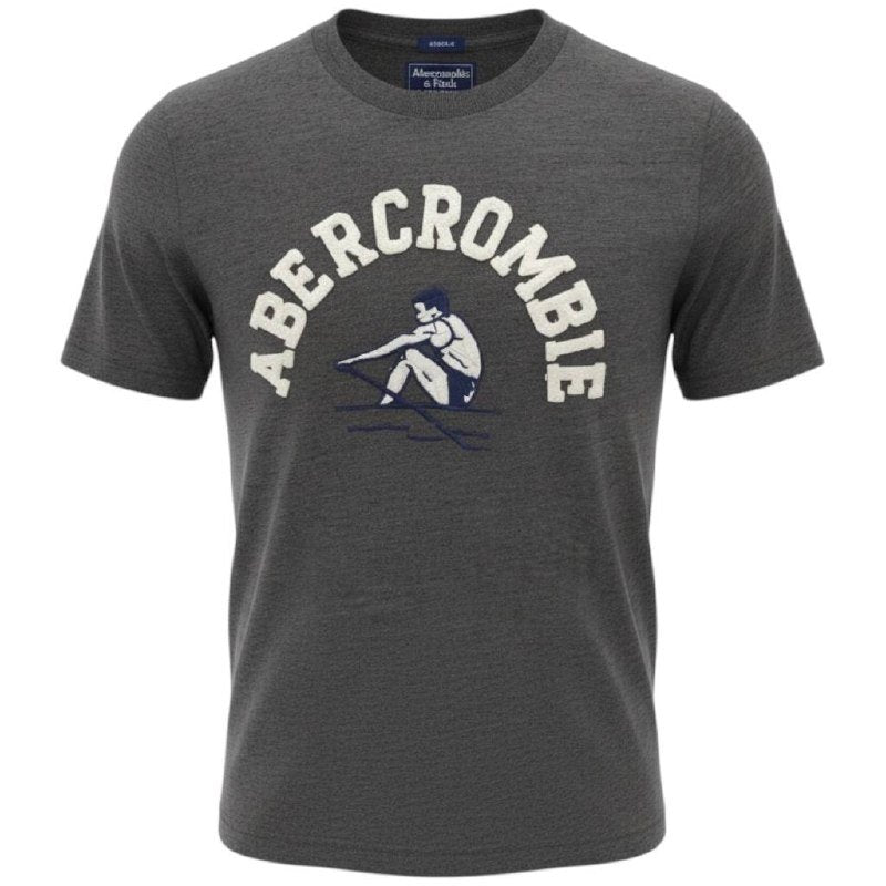 Camiseta Abercrombie Masculina Chumbo Estampa Esportista