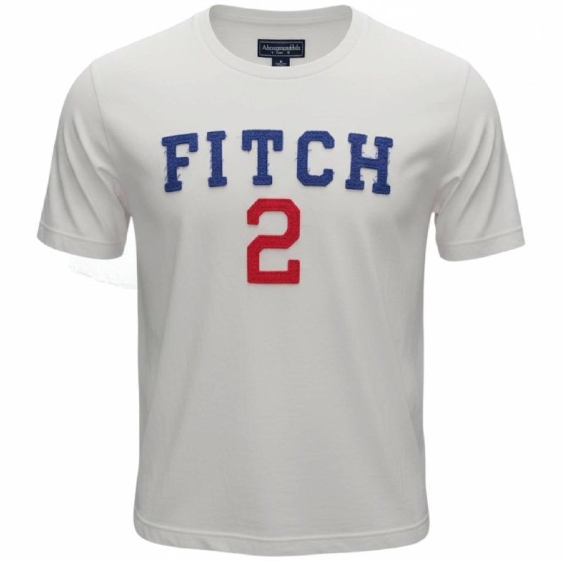 Camiseta Abercrombie Masculina Branca Estampa Fitch
