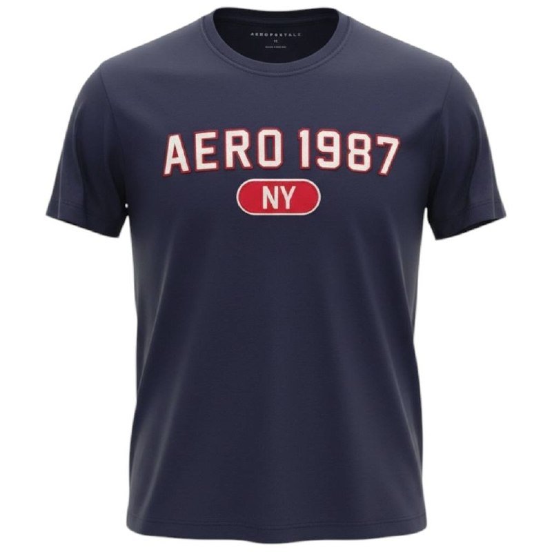Camiseta Aeropostale Masculina Azul Marinho Estampa NY 1987