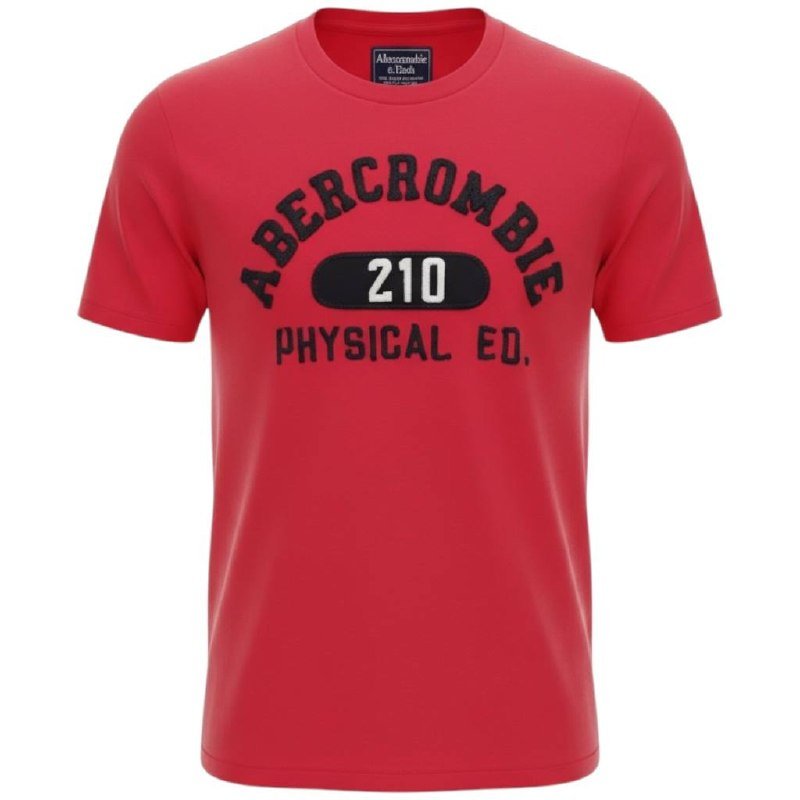 Camiseta Abercrombie Masculina Vermelha Estampa Phisical