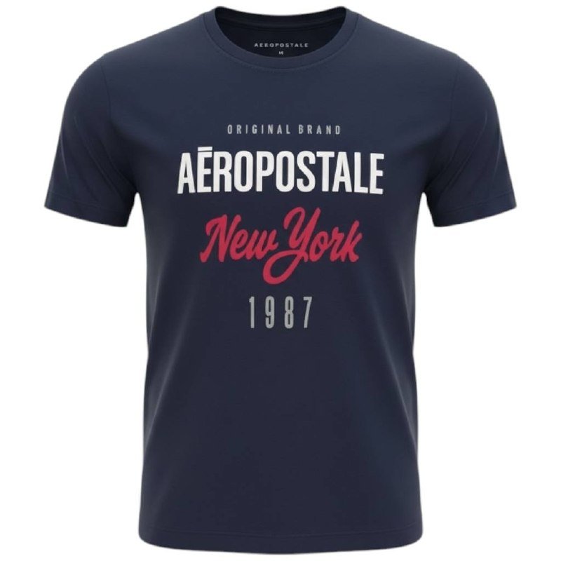 Camiseta Aeropostale Masculina Azul Marinho Estampa New York