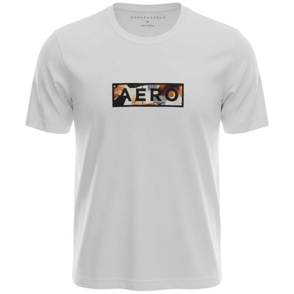 Camiseta Aeropostale Masculina Branca Estampa Cores