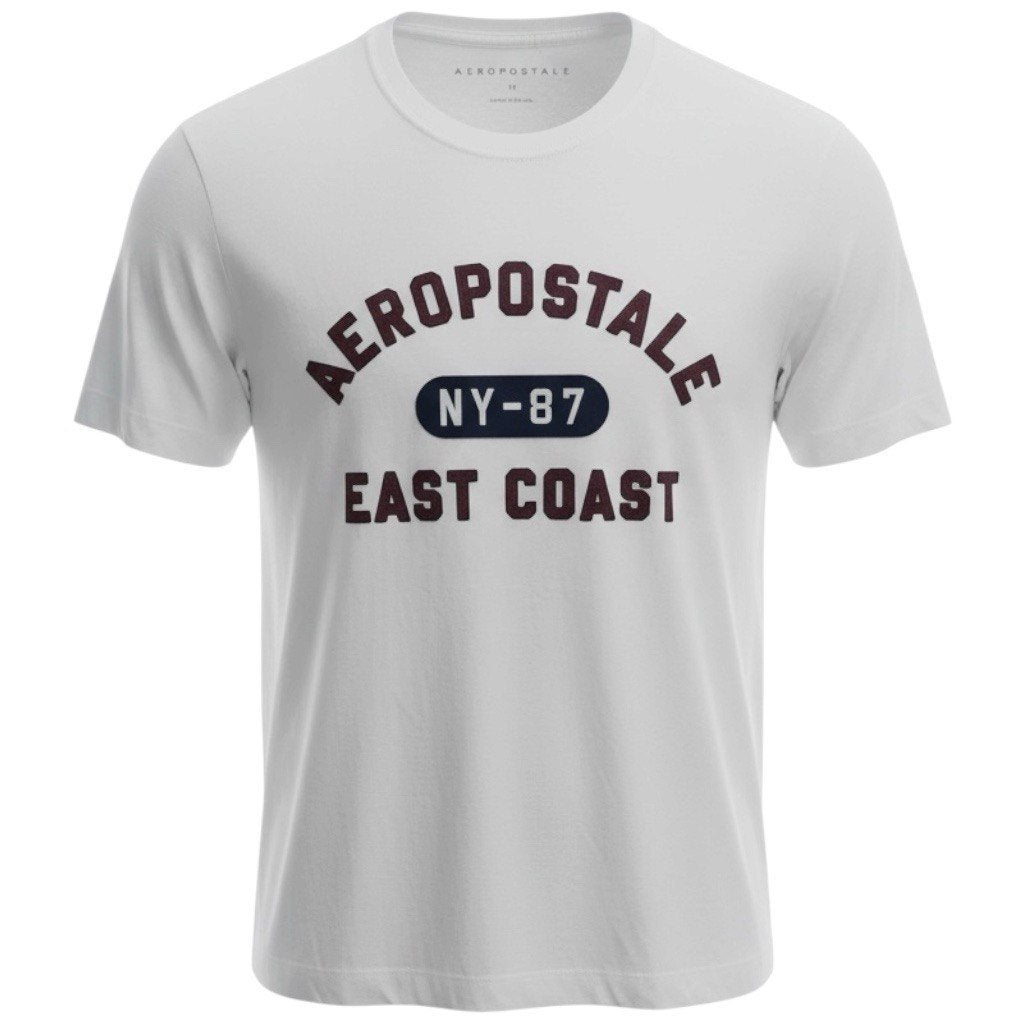 Camiseta Aeropostale Masculina Branca Estampa NY 87