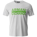 Camiseta Armani Exchange Masculina Branca Logo Verde