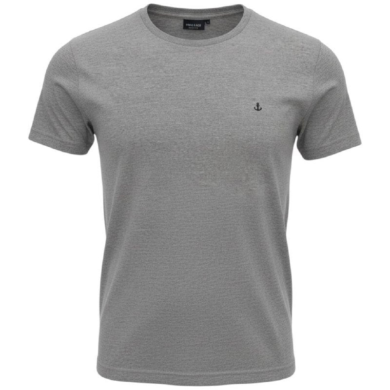 Camiseta Básica king&Joe Masculina Cinza Logo Preto