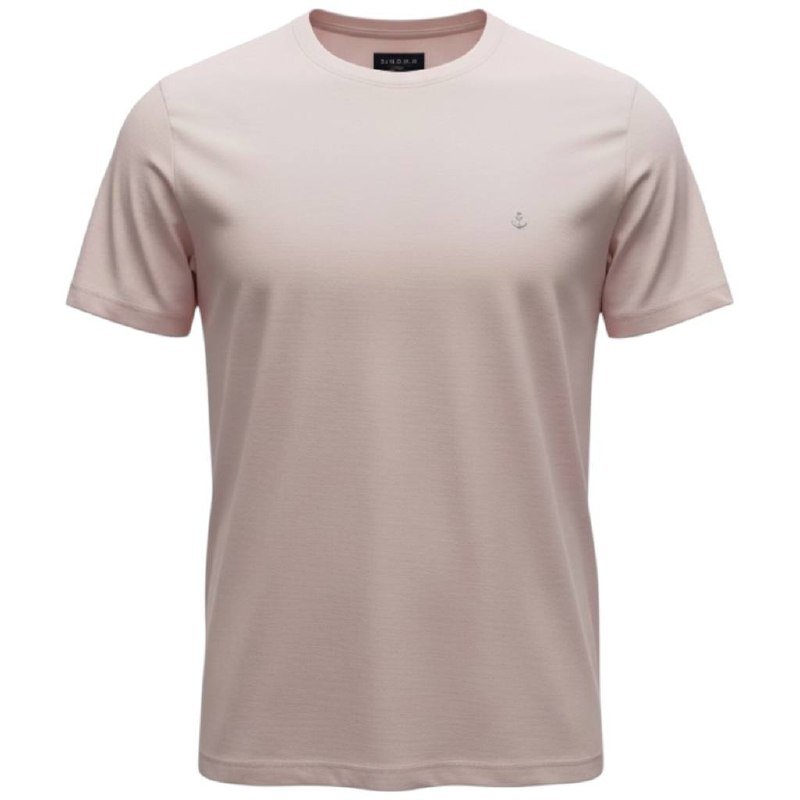 Camiseta Básica king&Joe Masculina Rosa Bebê Logo Cinza