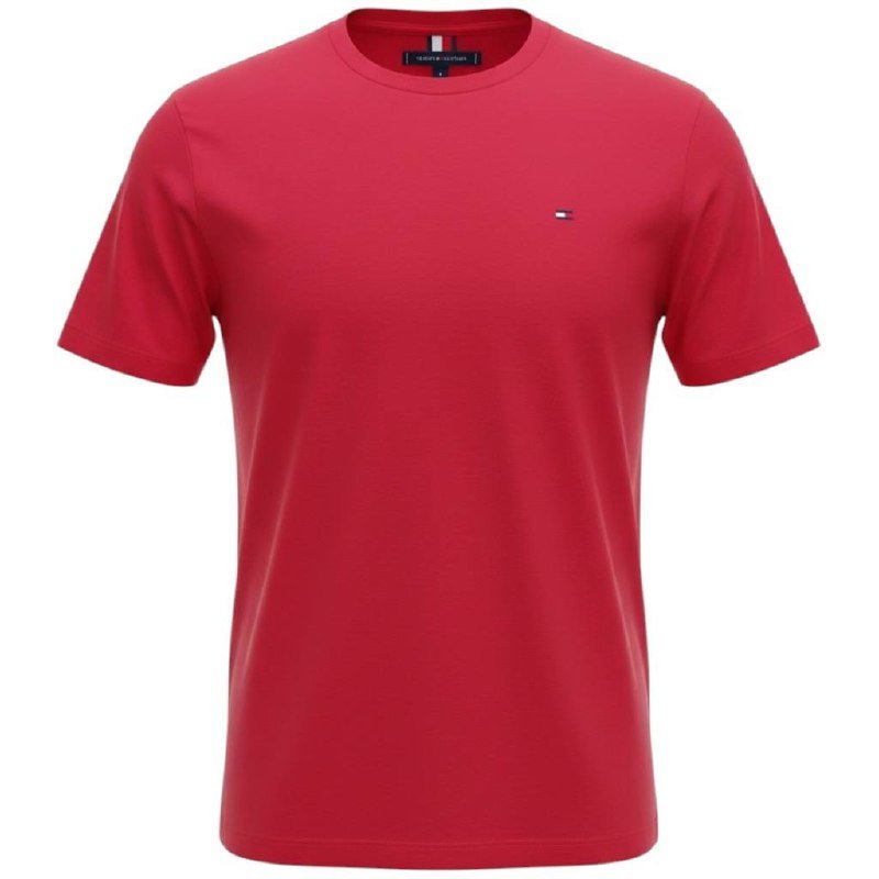 Camiseta Básica Tommy Hilfiger Masculina Vermelha Clássica