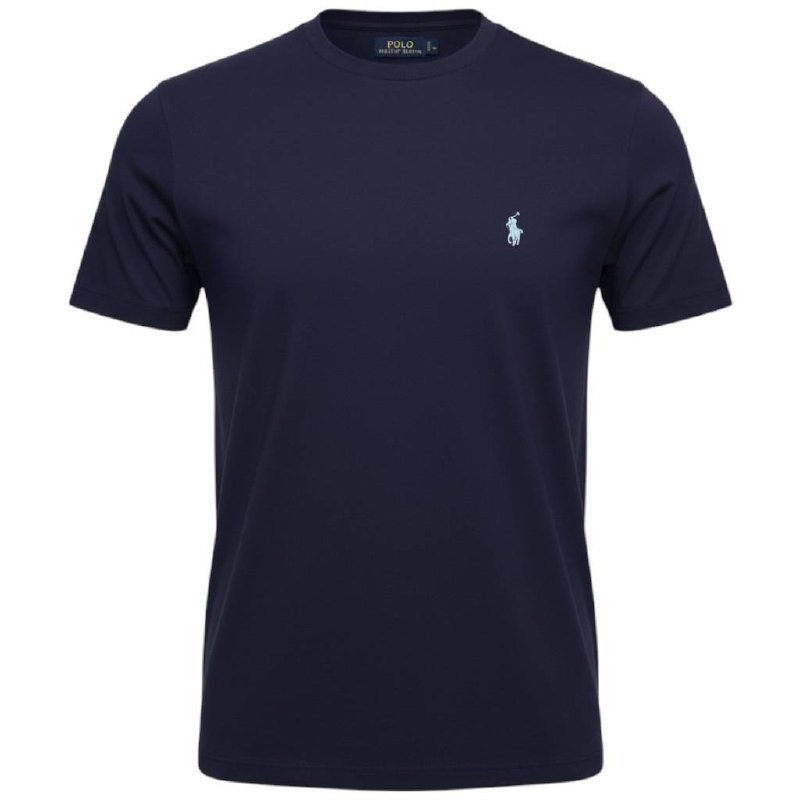 Camiseta Básica Ralph Lauren Masculina Azul Marinho Pony Azul Neon