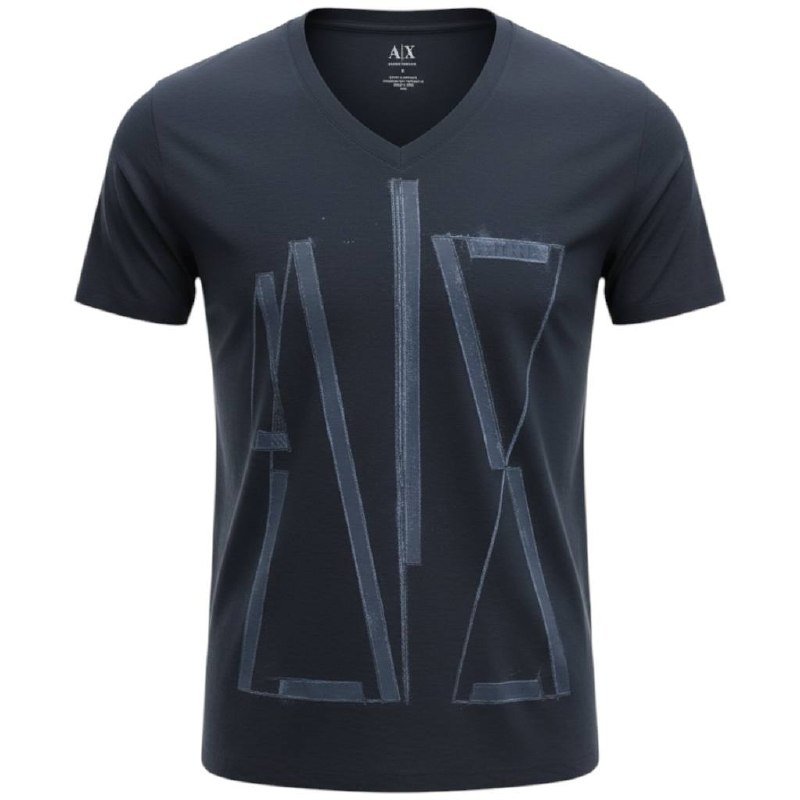 Camiseta Armani Exchange Masculina Petróleo Estampa AX