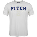 Camiseta Abercrombie Masculina Branca Estampa Fitch Azul