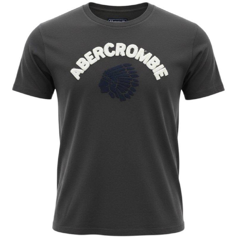 Camiseta Abercrombie Masculina Chumbo Estampa Índio cor Petróleo
