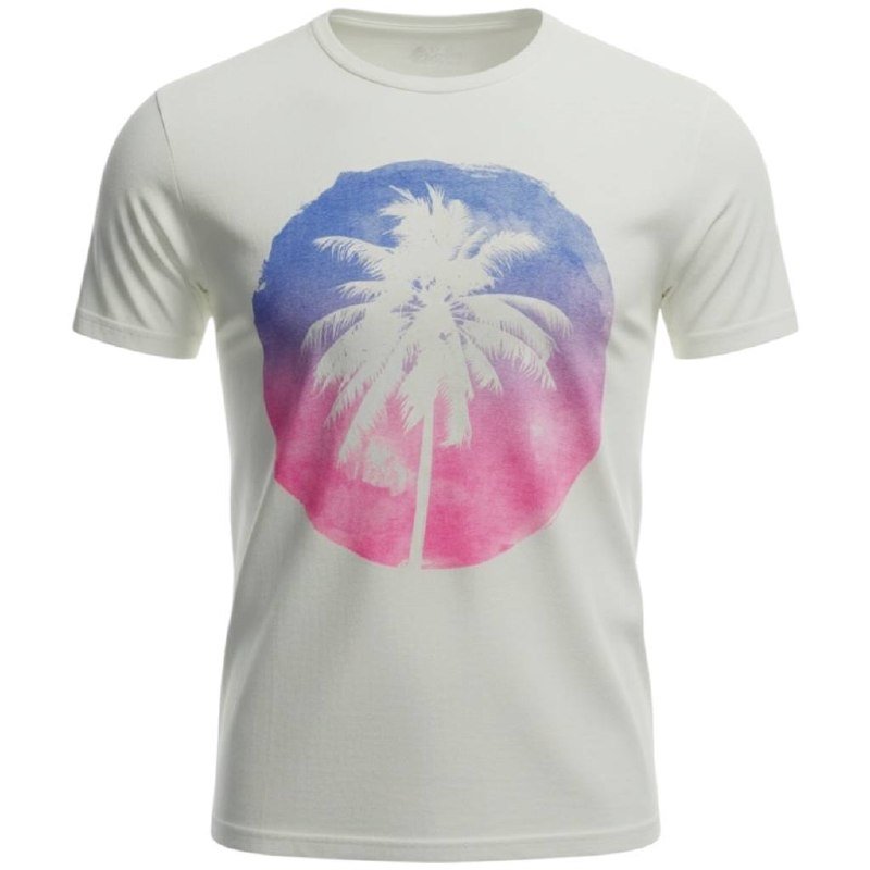 Camiseta Básica King&Joe Masculina Branca Estampa Havaí