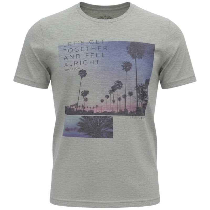 Camiseta Básica King&Joe Masculina Cinza Estampa Coqueiros