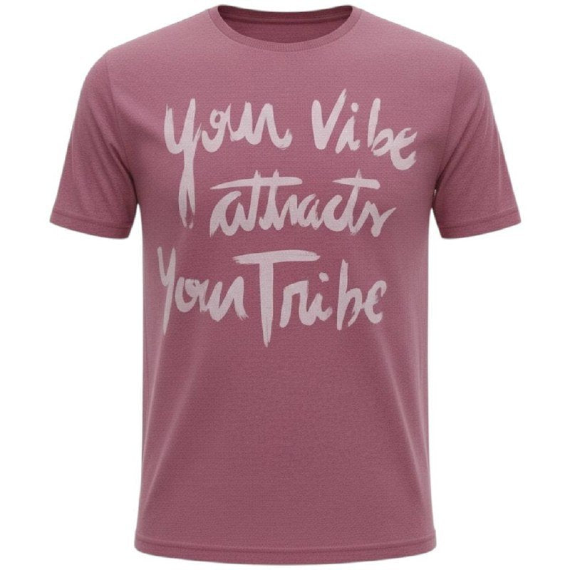 Camiseta Básica King&Joe Masculina cor Vinho Estampa Sua Vibe Atrai Sua Tribo