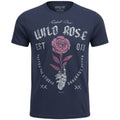 Camiseta Básica King&Joe Masculina Marinho Estampa Wild Rose