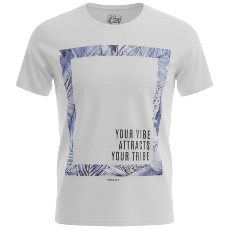 Camiseta Básica King&Joe Masculina Branca Estampa Praia