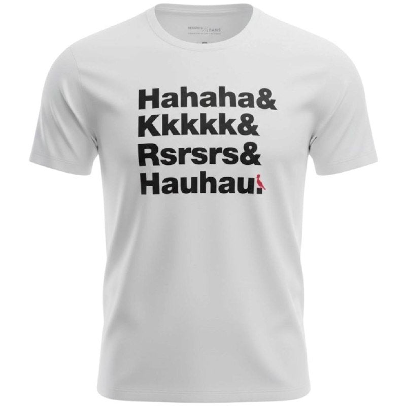 Camiseta Básica Reserva Masculina Branca Estampa Risos