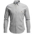Camisa Ralph Lauren Masculina Oxford Cinza Prateado Pony Colorido