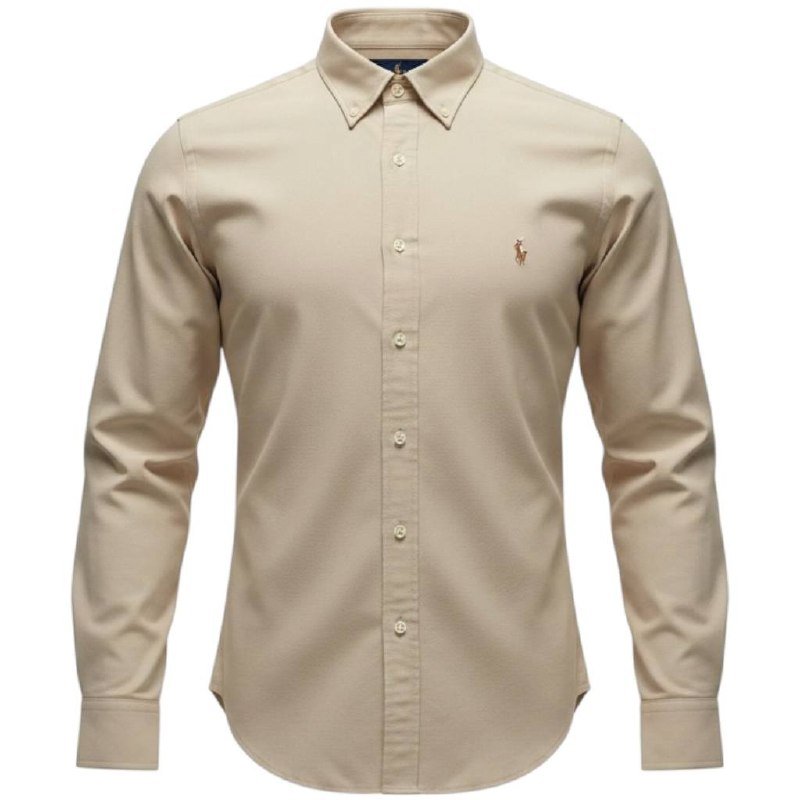 Camisa Ralph Lauren Masculina Oxford Areia Pony Colorido