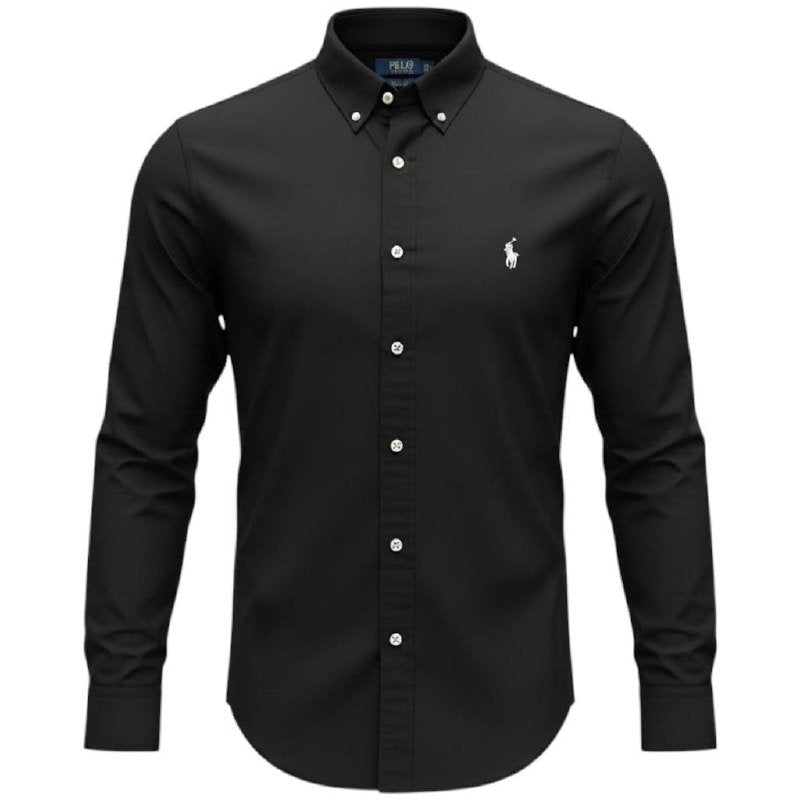 Camisa Ralph Lauren Masculina Algodão Seco Preta Pony Branco