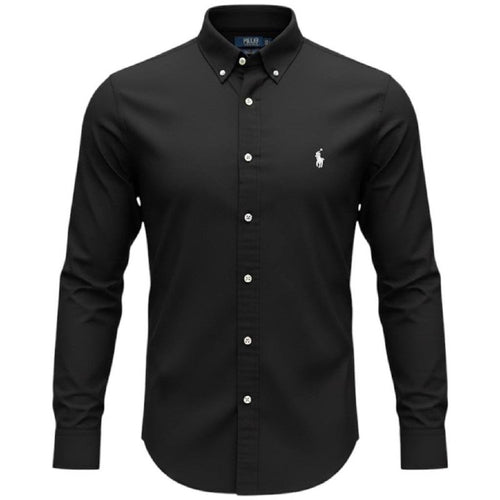 Camisa Ralph Lauren Masculina Algodão Seco Preta Pony Branco