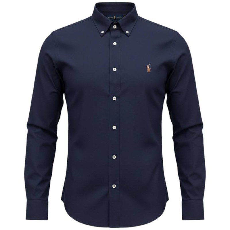 Camisa Ralph Lauren Masculina Oxford Azul Marinho Pony Colorido