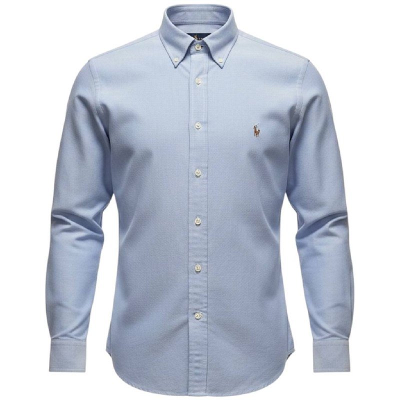 Camisa Ralph Lauren Masculina Oxford Azul Pony Colorido