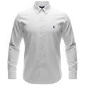 Camisa Ralph Lauren Masculina Algodão Seco Branca Pony Marinho