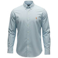 Camisa Ralph Lauren Masculina Tecido Maquinetado Azul Bebê Pony Laranja