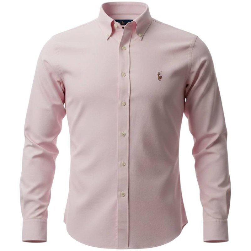 Camisa Ralph Lauren Masculina Oxford Rosa Bebê Pony Colorido