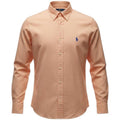 Camisa Ralph Lauren Masculina Tecido Maquinetado Salmão Pony Azul