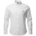 Camisa Ralph Lauren Masculina Oxford Clássico Branca Pony Marinho