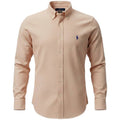 Camisa Ralph Lauren Masculina Oxford Clássico Salmão Pony Azul