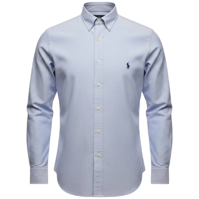 Camisa Ralph Lauren Masculina Oxford Clássico Azul Pony Azul Petróleo