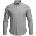 Camisa Ralph Lauren Masculina Oxford Clássico Cinza Pony Preto