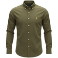 Camisa Ralph Lauren Masculina Oxford Tinturado Verde Sevilha Pony Esmeralda