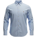 Camisa Ralph Lauren Masculina Oxford Sarjeada Azul Bebê Pony Colorido