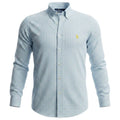 Camisa Ralph Lauren Masculina Xadrez Europeu Azul Bebê Pony Amarelo