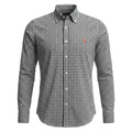 Camisa Ralph Lauren Masculina Xadrez Quadros Preto Pony Laranja
