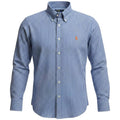 Camisa Ralph Lauren Masculina Xadrez Azul Pony Laranja