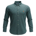 Camisa Ralph Lauren Masculina Xadrez Verde Pony Laranja