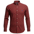 Camisa Ralph Lauren Masculina Xadrez Vermelho Sangue Pony Azul