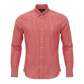 Camisa Ralph Lauren Masculina Vermelho Cereja Listras Pony Amarelo